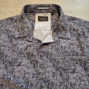 7 Diamonds Shirt Mens XL Black Gridlock 4 Way Stretch Button Up Short‎ Sleeve